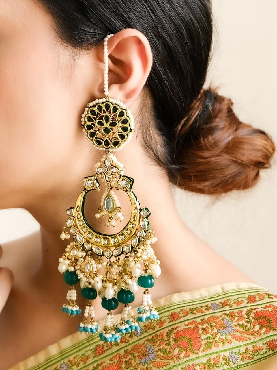 Buy Kundan Chandbali Earrings,punjabi Earrings,long White Kundan Earrings,indian  Bridal Jewelry,gold Plated Polki Jewelry,statement Earrings USA Online in  India - Etsy